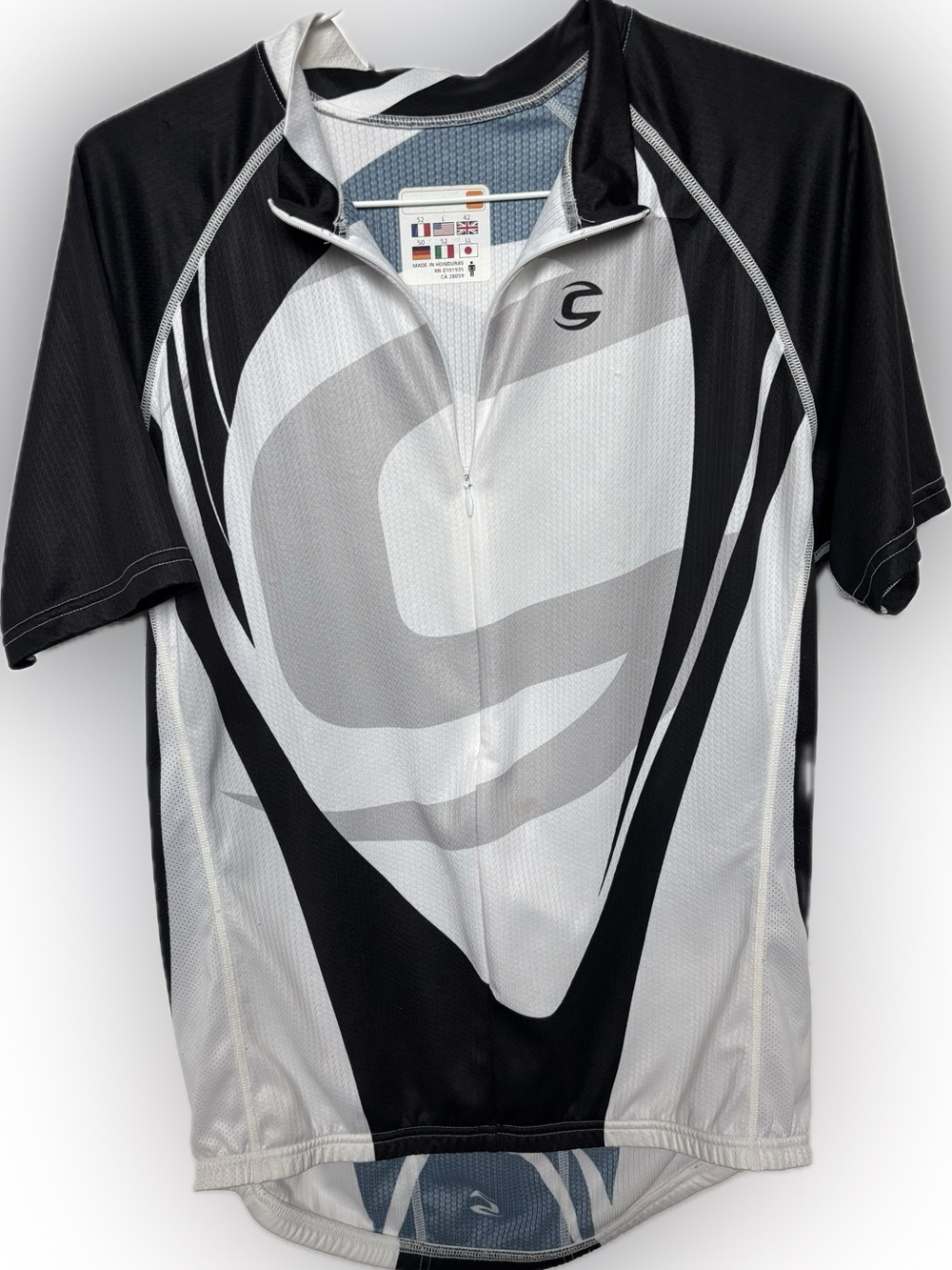 Cycling Jersey Cannondale Short Sleeve Mens Shirt  Large Black & White
